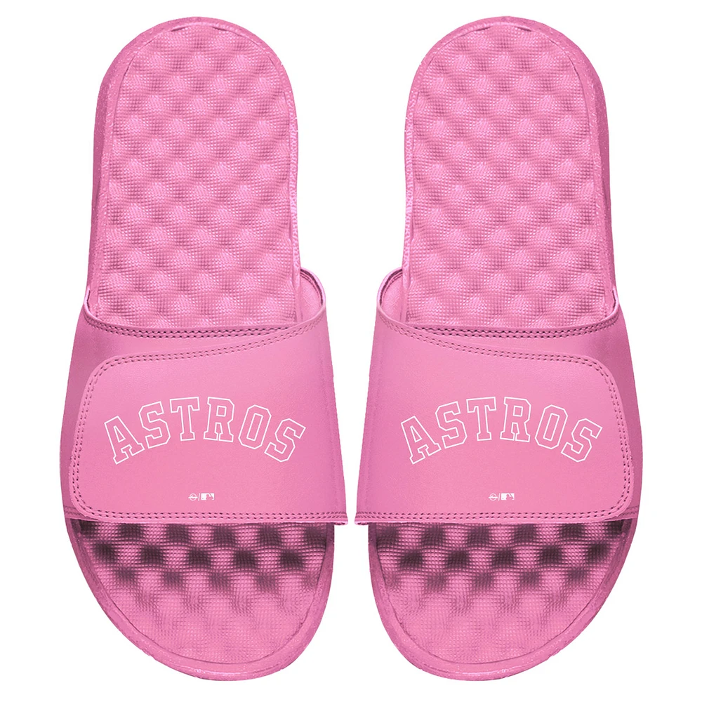 Women's ISlide Pink Houston Astros Primary Logo Slide Sandals
