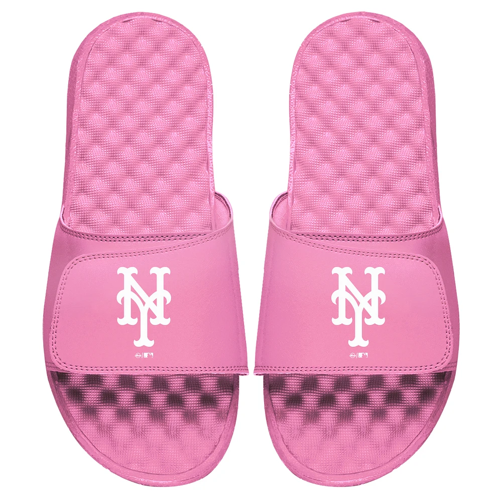 Women's ISlide Pink New York Mets Primary Logo Slide Sandals