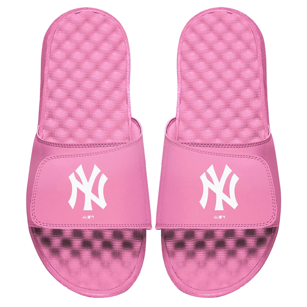 Women's ISlide Pink New York Yankees Primary Logo Slide Sandals
