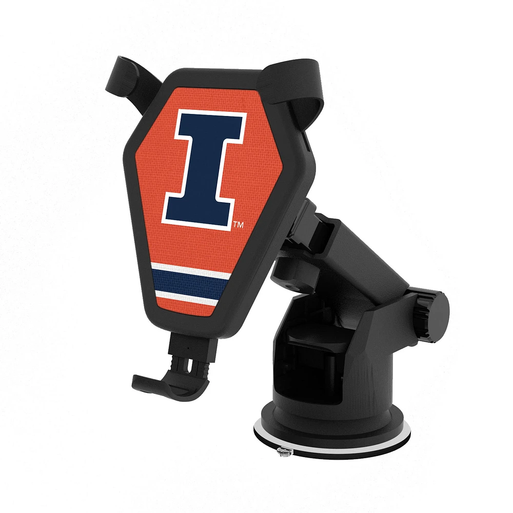 Illinois Fighting Illini Stripe Design Wireless Car Charger