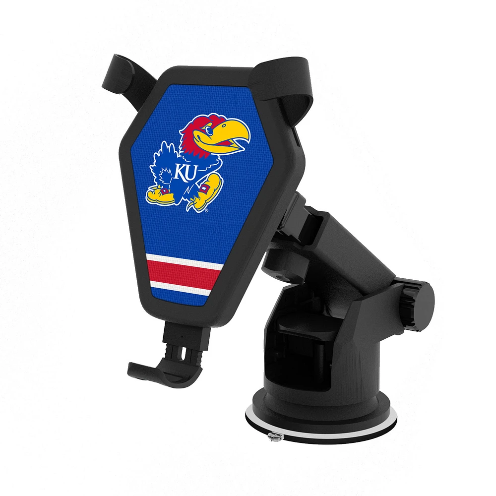 Kansas Jayhawks Stripe Design Wireless Car Charger