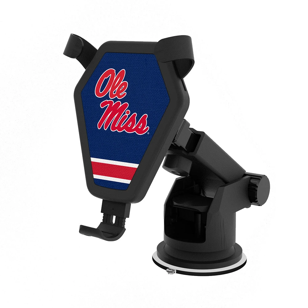 Ole Miss Rebels Stripe Design Wireless Car Charger