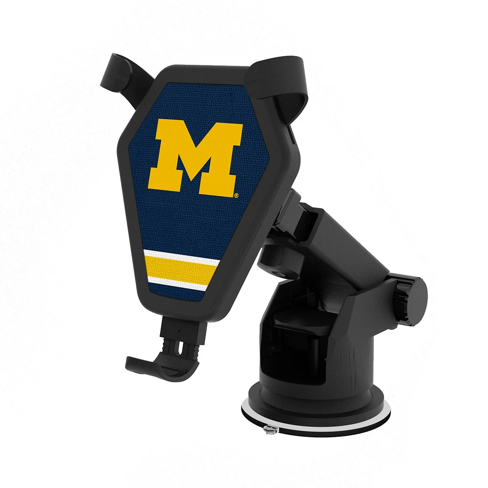 Michigan Wolverines Stripe Design Wireless Car Charger