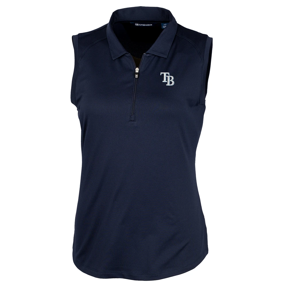 Women's Cutter & Buck Navy Tampa Bay Rays Forge Sleeveless Polo