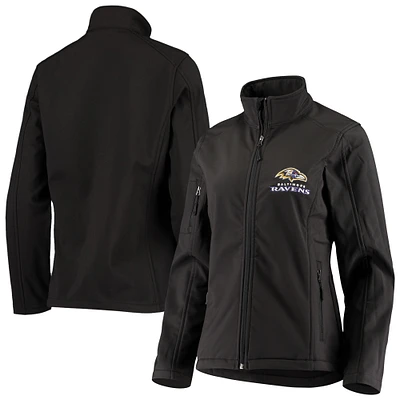 Women's Black Baltimore Ravens Full-Zip Sonoma Softshell Jacket
