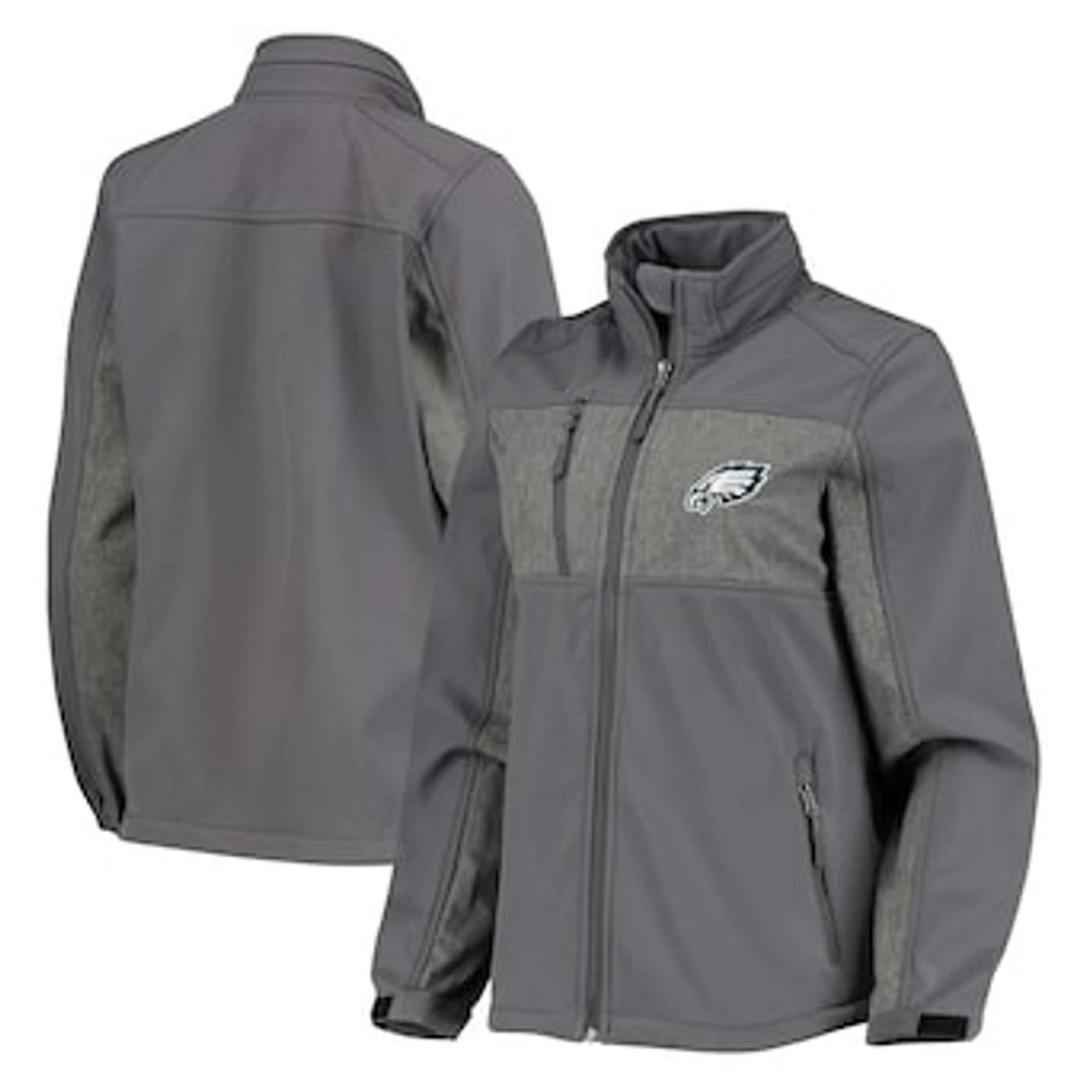 Women's Dunbrooke Charcoal Philadelphia Eagles Zephyr Softshell Full-Zip Jacket