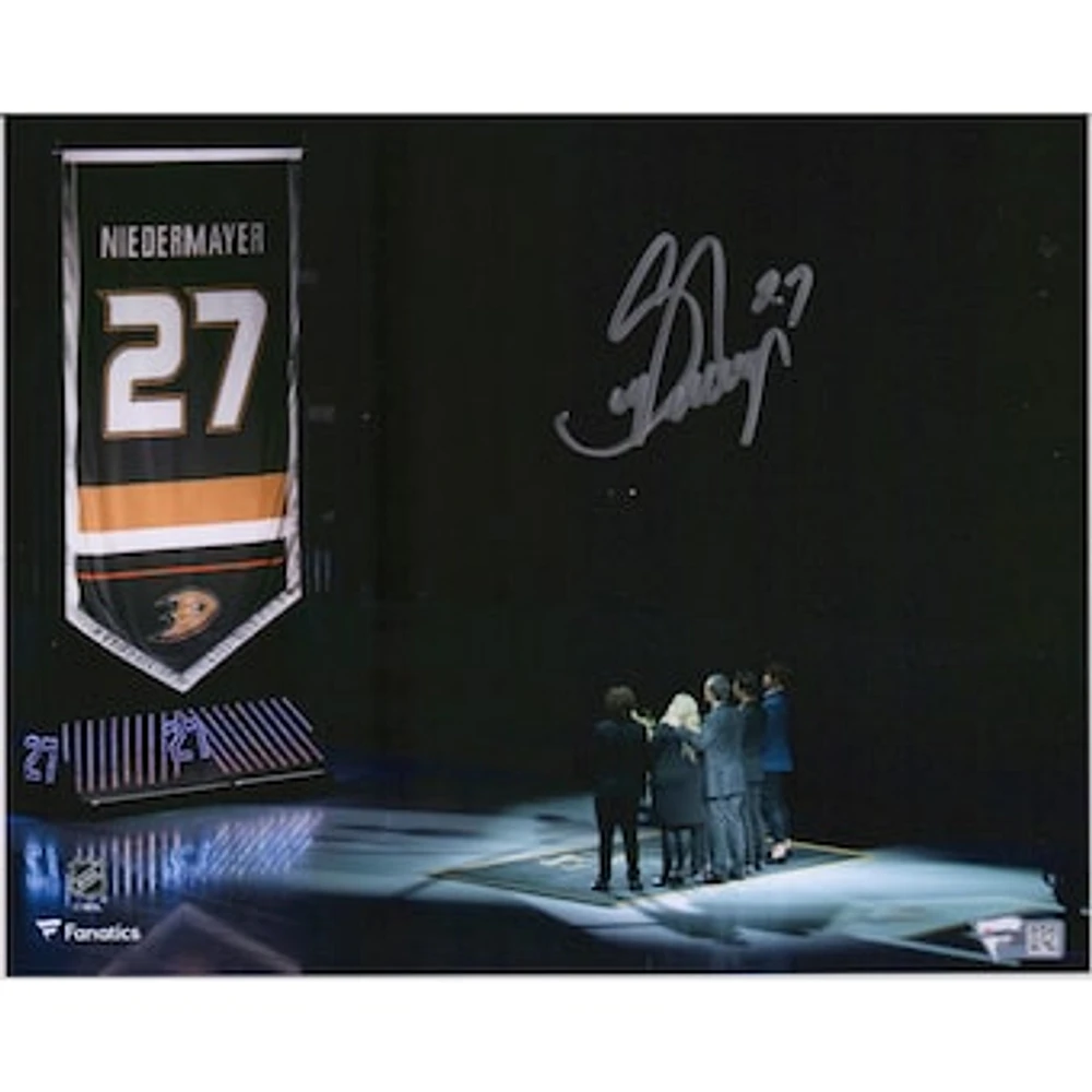Scott Niedermayer Anaheim Ducks Autographed 8" x 10" Banner Raising Photograph