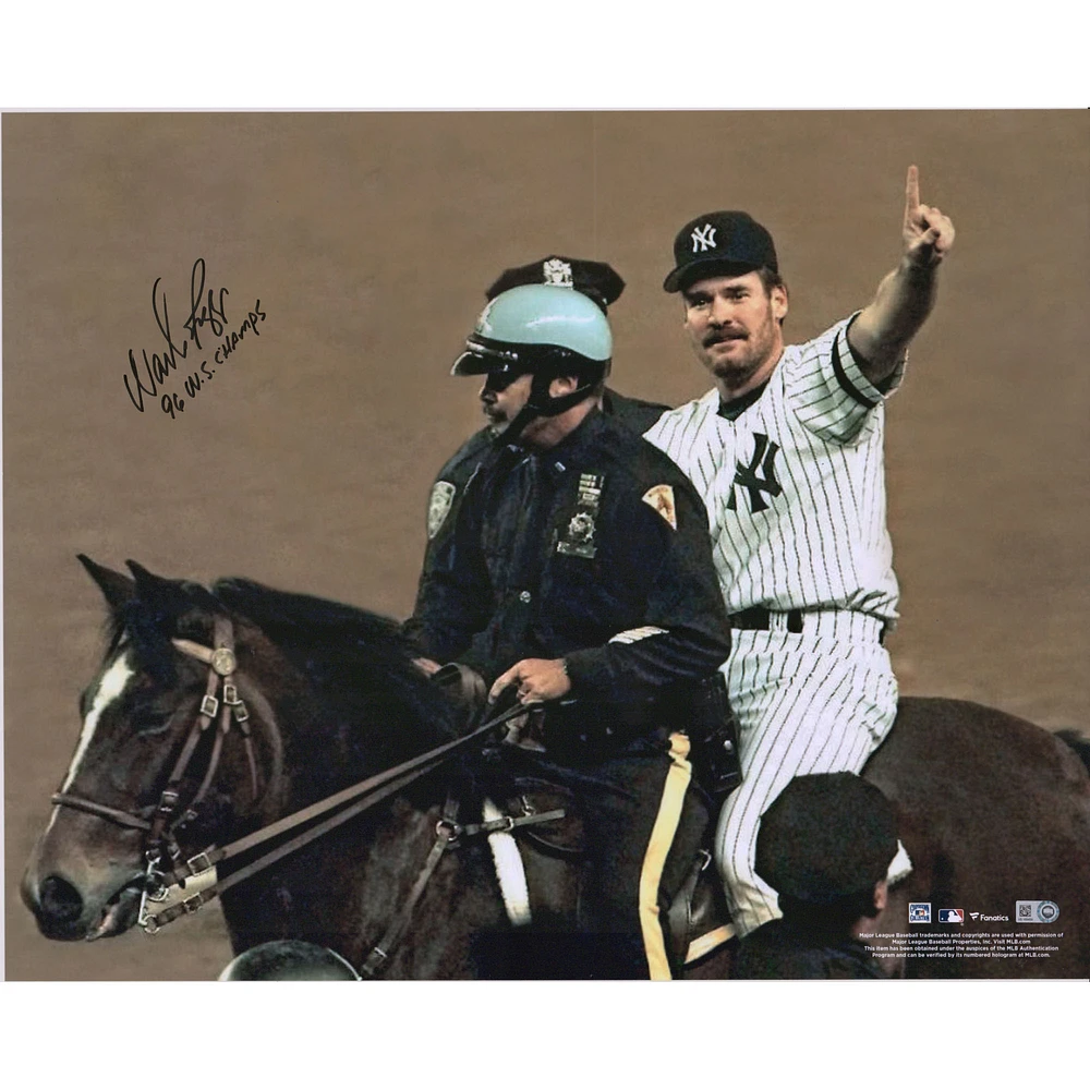 Wade Boggs New York Yankees Autographed 16" x 20" 1996 World Series Celebration Photograph with "96 W.S. Champs" Inscription