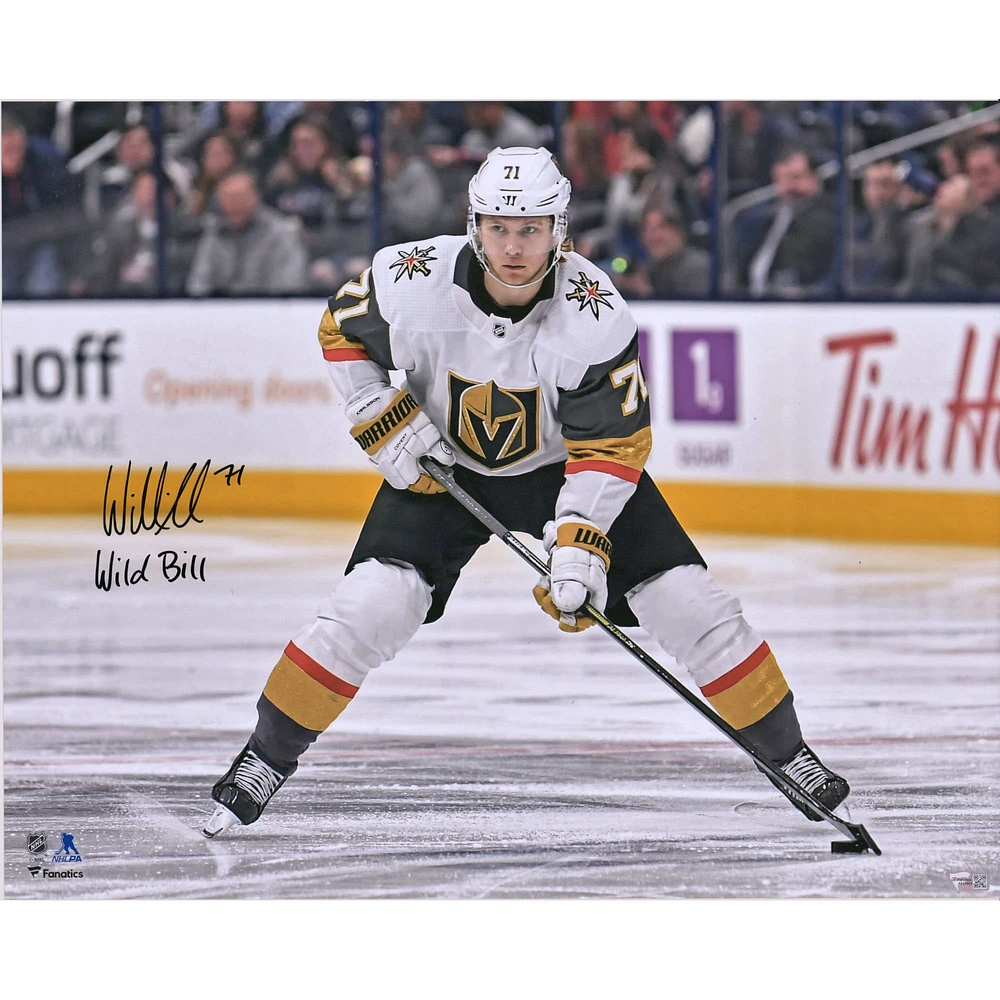 William Karlsson Vegas Golden Knights Autographed 16" x 20" White Jersey Skating Photograph with "Wild Bill" Inscription