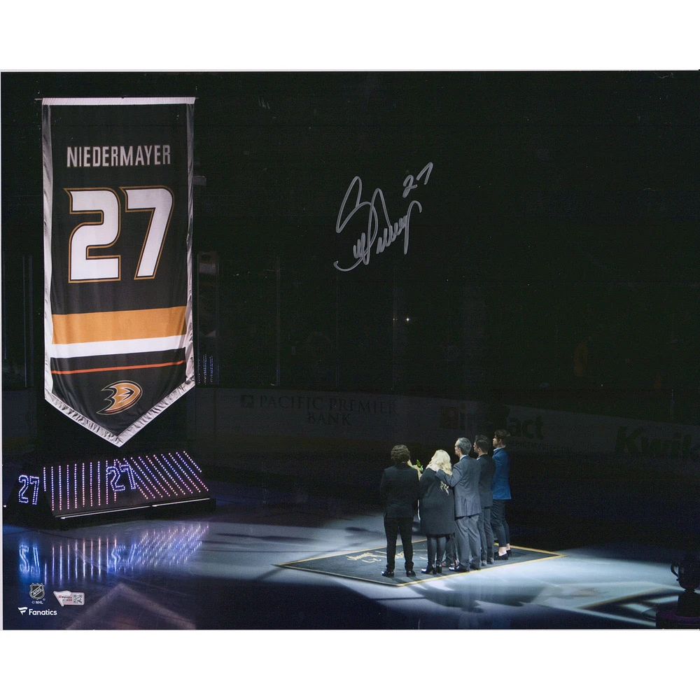 Scott Niedermayer New Jersey Devils Autographed 16" x 20" Banner Raising Photograph