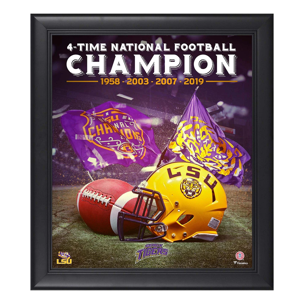 LSU Tigers Framed 15" x 17" Championship Count Collage