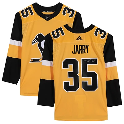 Tristan Jarry Pittsburgh Penguins Autographed Gold Adidas Authentic Jersey