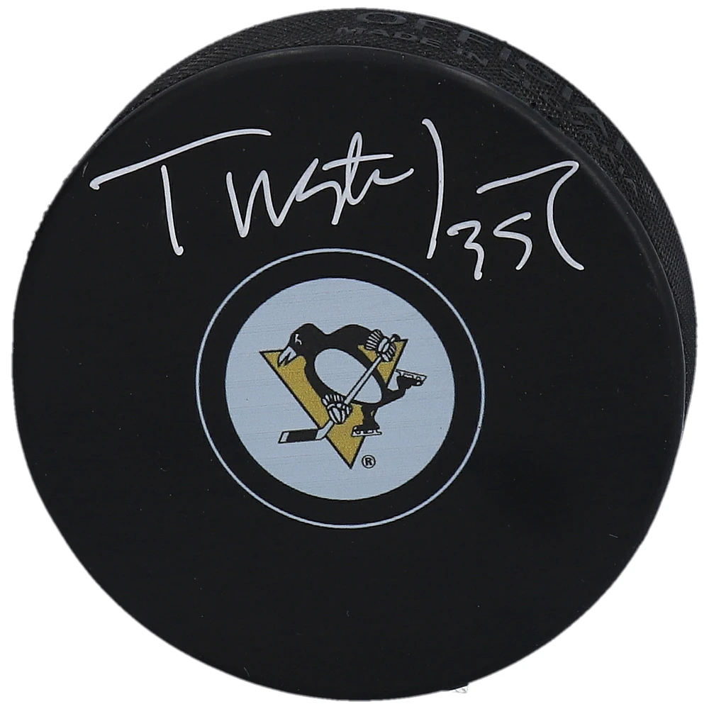 Tristan Jarry Pittsburgh Penguins Autographed Hockey Puck
