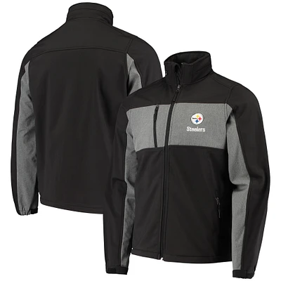 Men's Dunbrooke Black Pittsburgh Steelers Circle Zephyr Softshell Full-Zip Jacket