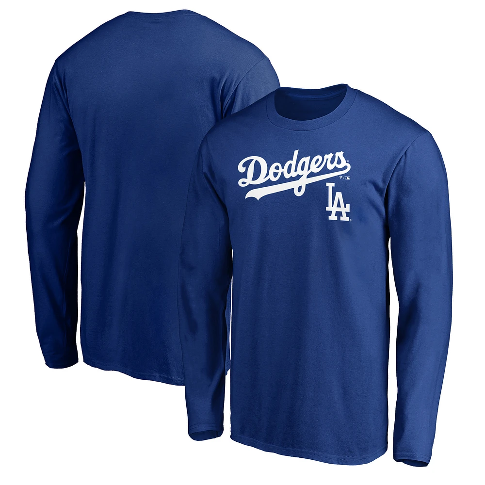 Men's Fanatics Royal Los Angeles Dodgers Team Logo Lockup Long Sleeve T-Shirt