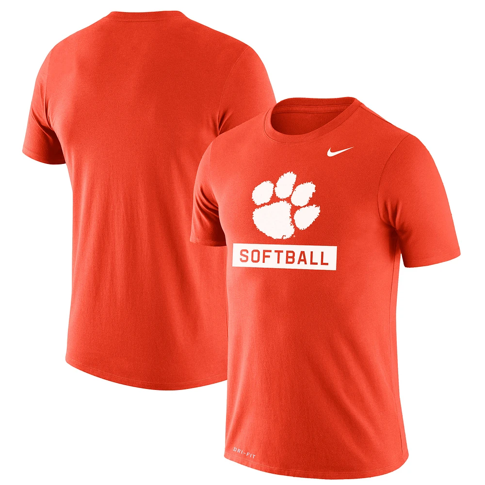 Men's Nike Orange Clemson Tigers Softball Drop Legend Slim Fit Performance T-Shirt