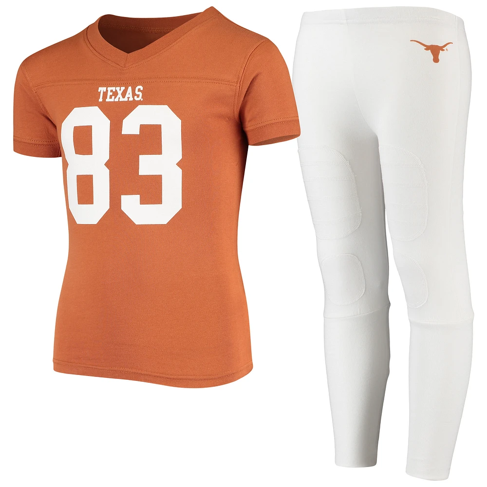 Youth Wes & Willy Orange/White Texas Longhorns Team Football Pajama Set