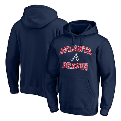 Men's Fanatics MTO Label Navy Atlanta Braves Heart & Soul Pullover Hoodie