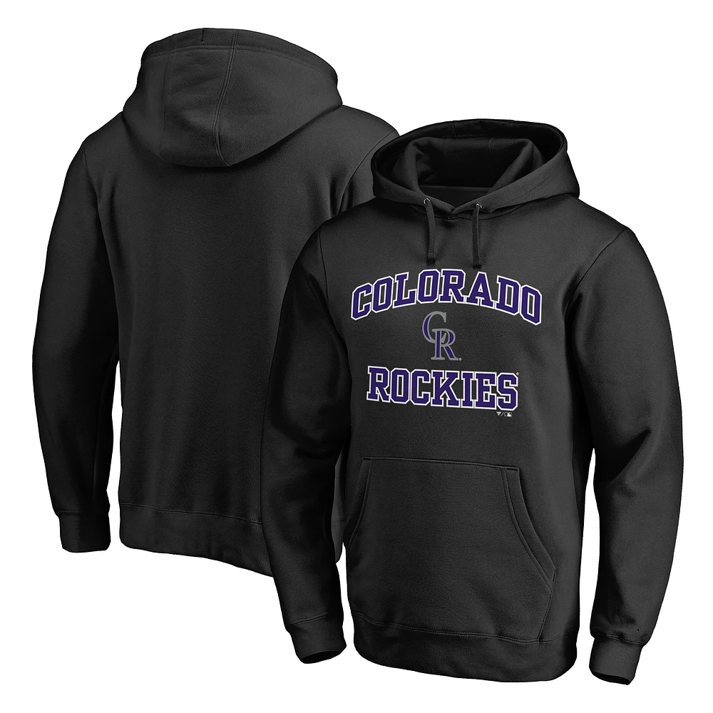 Men's Fanatics MTO Label Black Colorado Rockies Heart & Soul Pullover Hoodie