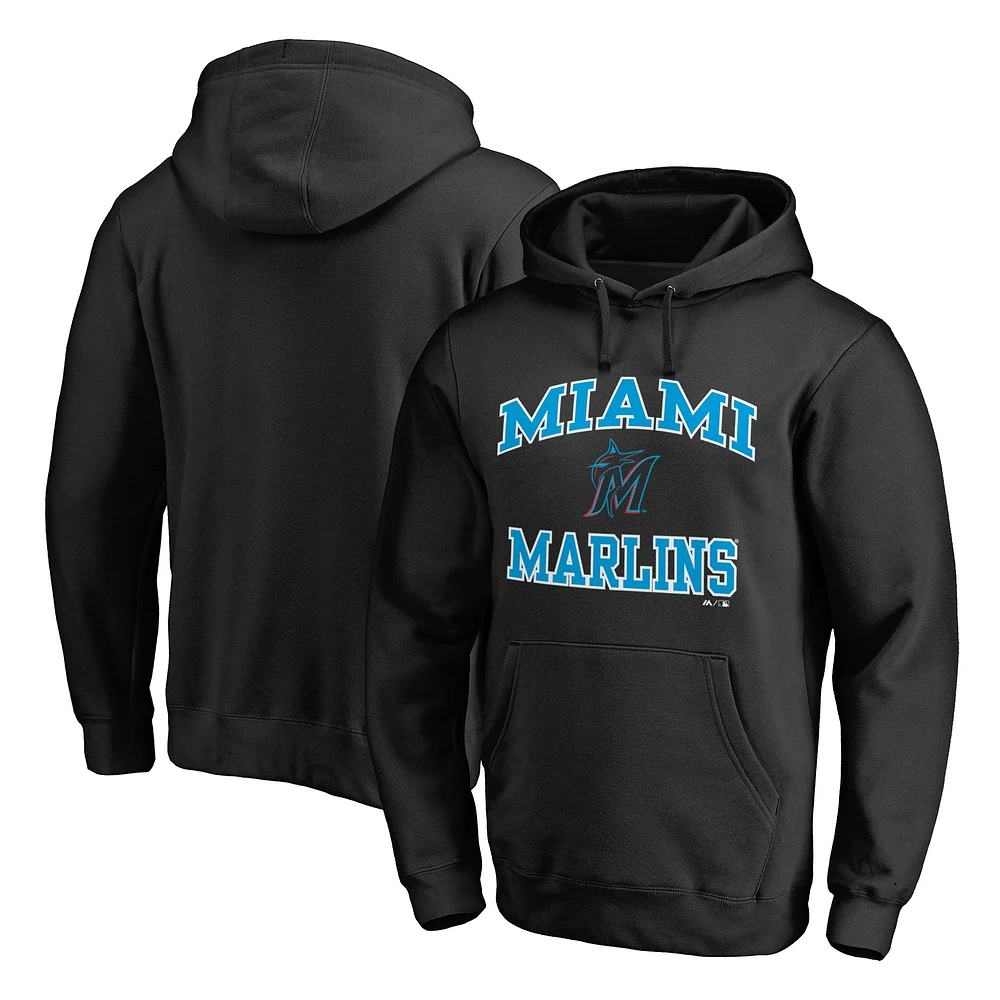 Men's Fanatics MTO Label Black Miami Marlins Heart & Soul Pullover Hoodie