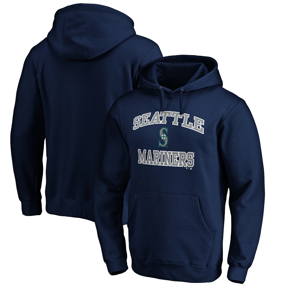 Men's Fanatics MTO Label Navy Seattle Mariners Heart & Soul Pullover Hoodie