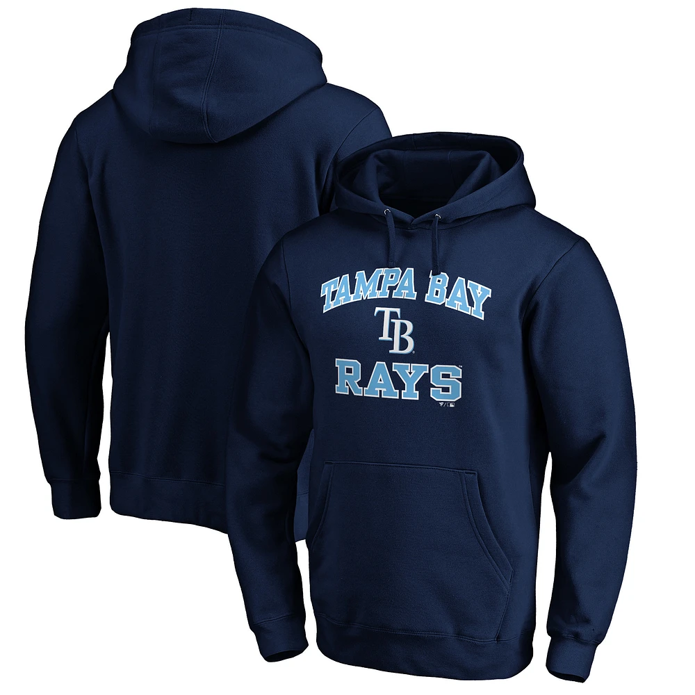 Men's Fanatics MTO Label Navy Tampa Bay Rays Heart & Soul Pullover Hoodie
