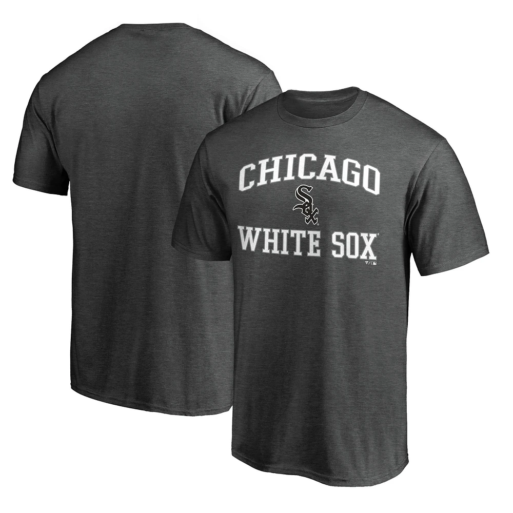 Men's Fanatics MTO Label Heather Charcoal Chicago White Sox Heart & Soul T-Shirt