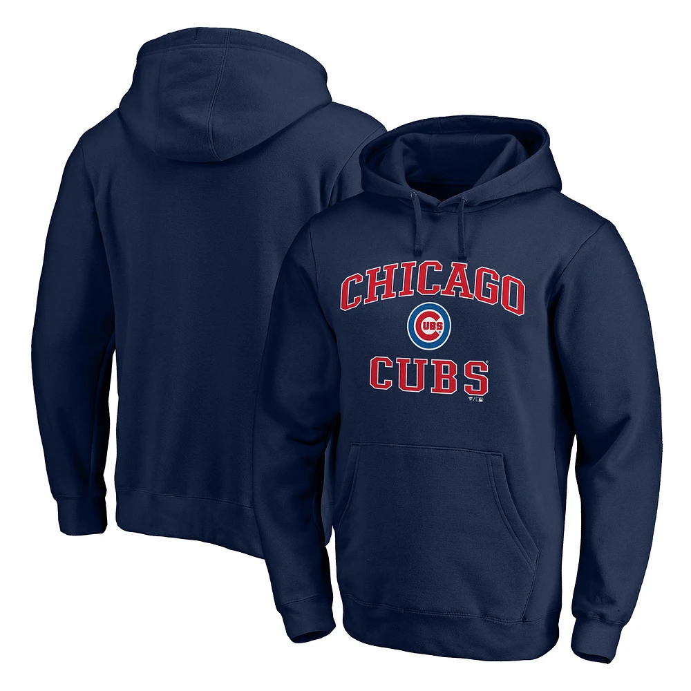 Men's Fanatics MTO Label Navy Chicago Cubs Heart & Soul Pullover Hoodie