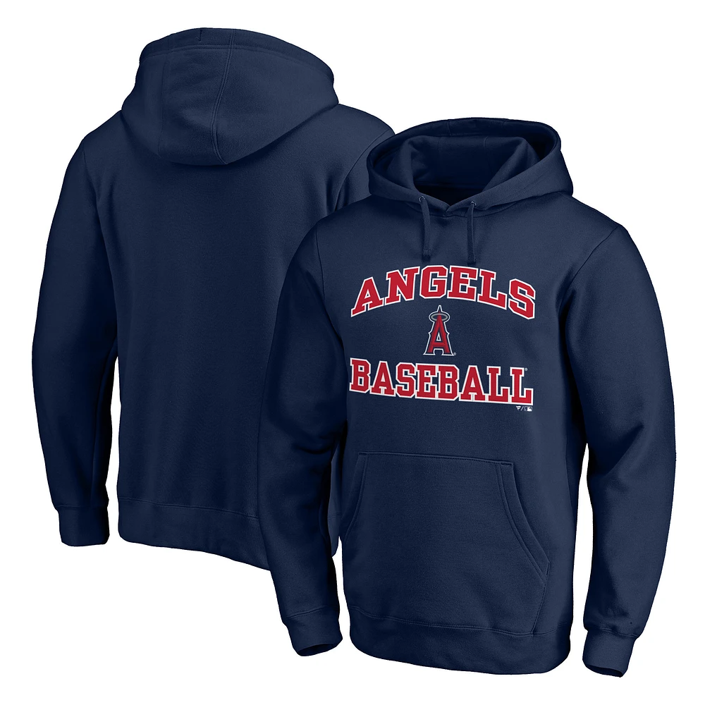 Men's Fanatics MTO Label Navy Los Angeles Angels Heart & Soul Pullover Hoodie