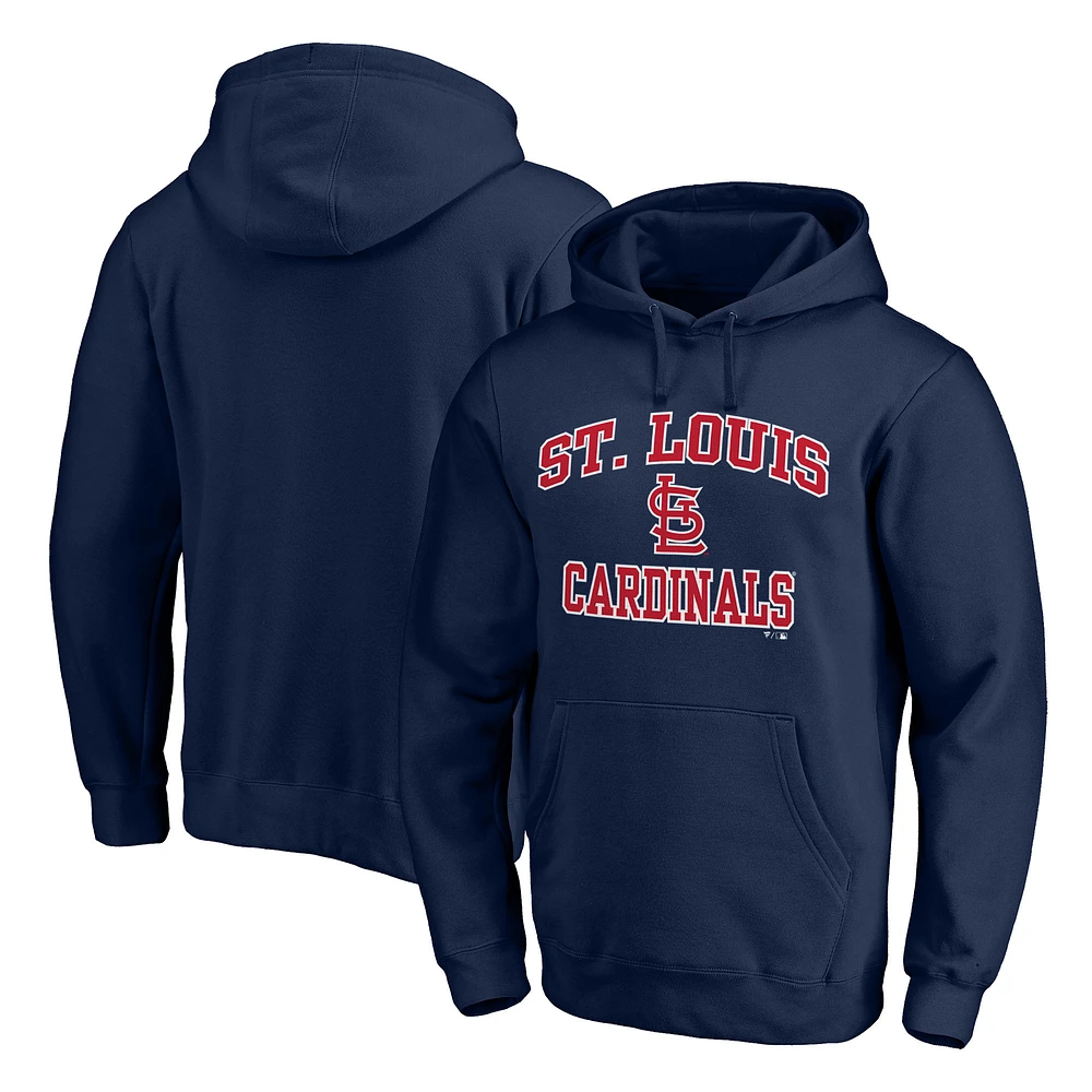 Men's Fanatics MTO Label Navy St. Louis Cardinals Heart & Soul Pullover Hoodie