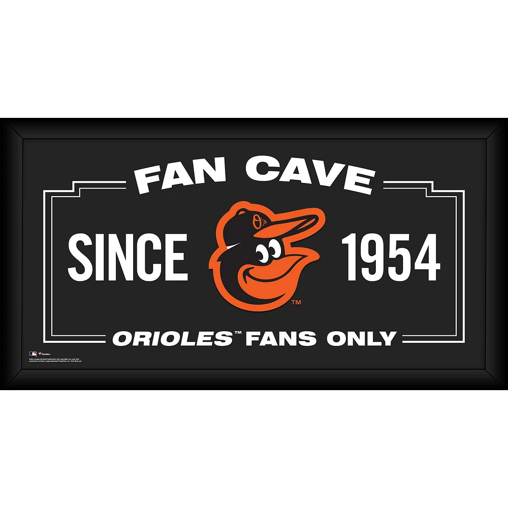 Baltimore Orioles Framed 10" x 20" Fan Cave Collage