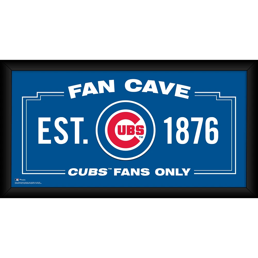 Chicago Cubs Framed 10" x 20" Fan Cave Collage