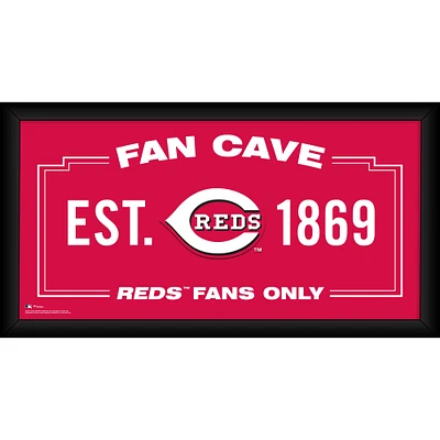 Cincinnati Reds Framed 10" x 20" Fan Cave Collage