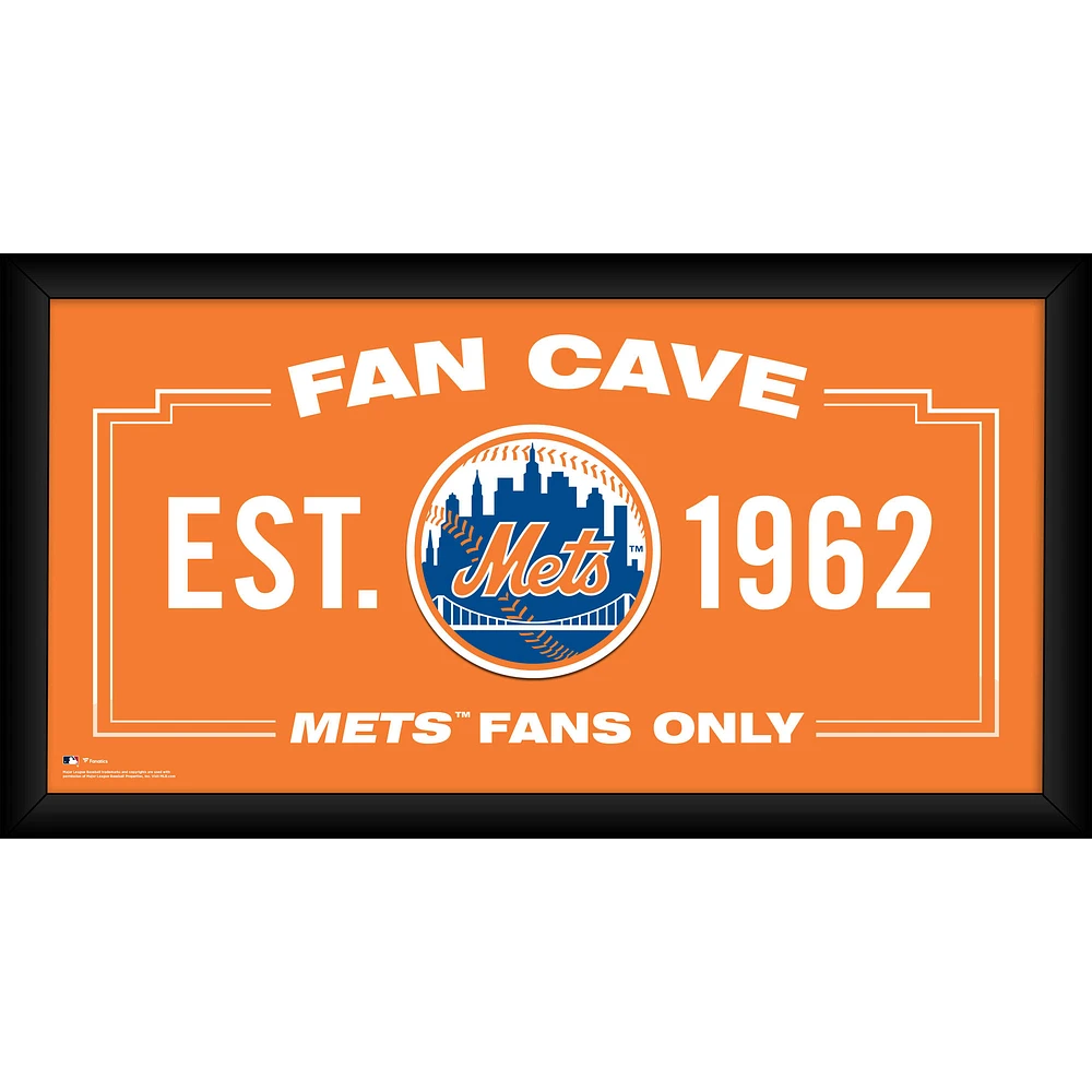 New York Mets Framed 10" x 20" Fan Cave Collage