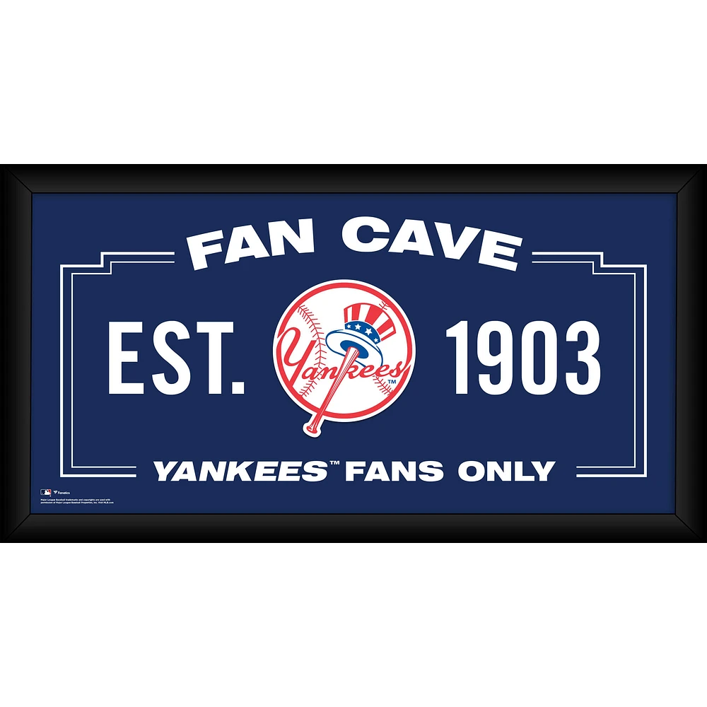 New York Yankees Framed 10" x 20" Fan Cave Collage