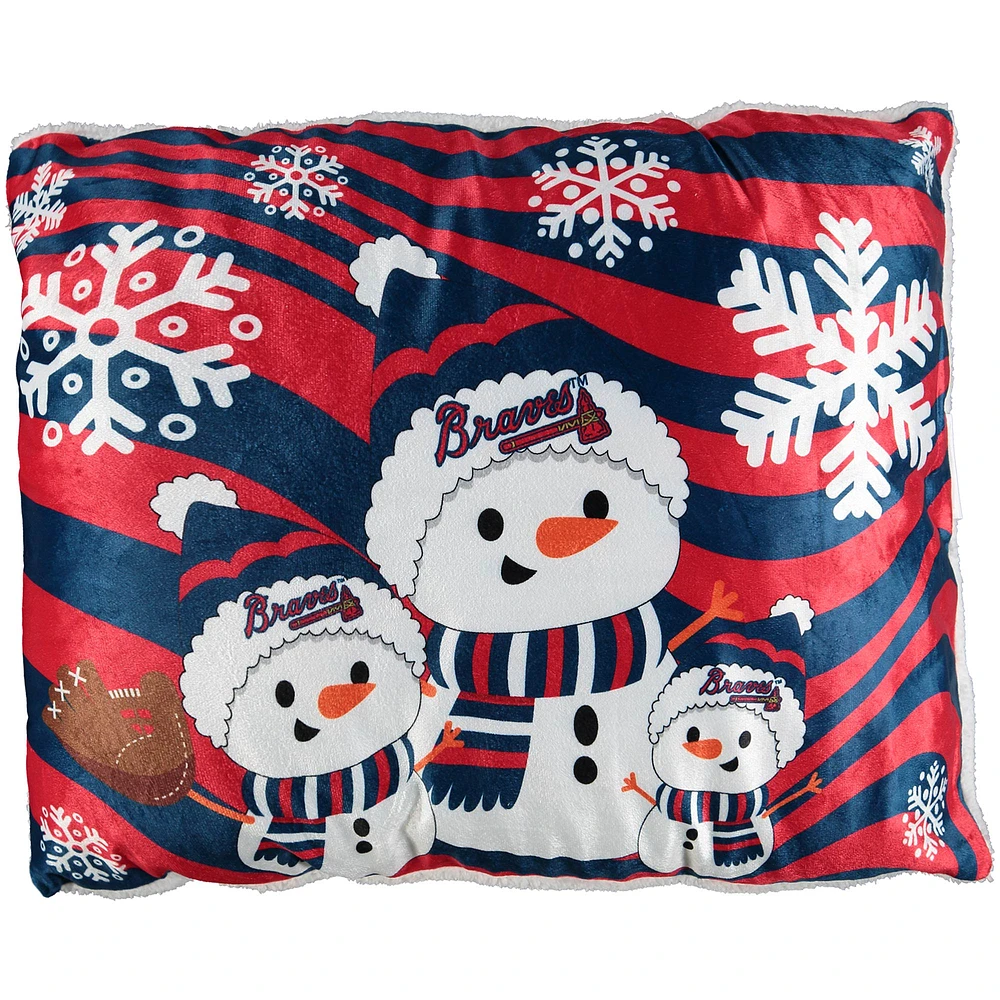 Atlanta Braves 20'' x 26'' Holiday Snowman Bed Pillow