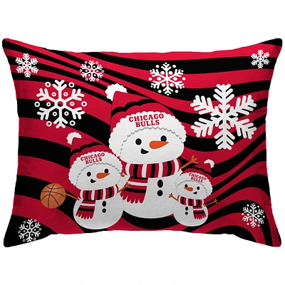 Chicago Bulls 20'' x 26'' Holiday Snowman Bed Pillow