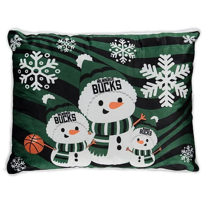 Milwaukee Bucks 20'' x 26'' Holiday Snowman Bed Pillow