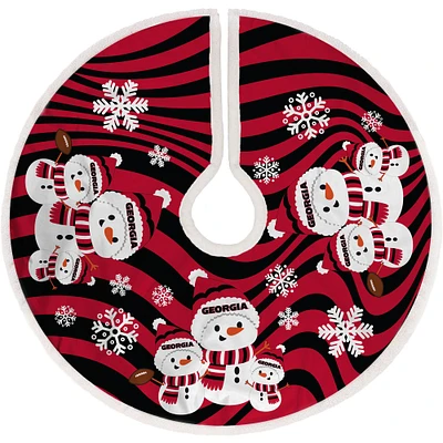 Georgia Bulldogs Snowman Sherpa Christmas Tree Skirt