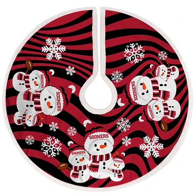 Oklahoma Sooners Snowman Sherpa Christmas Tree Skirt