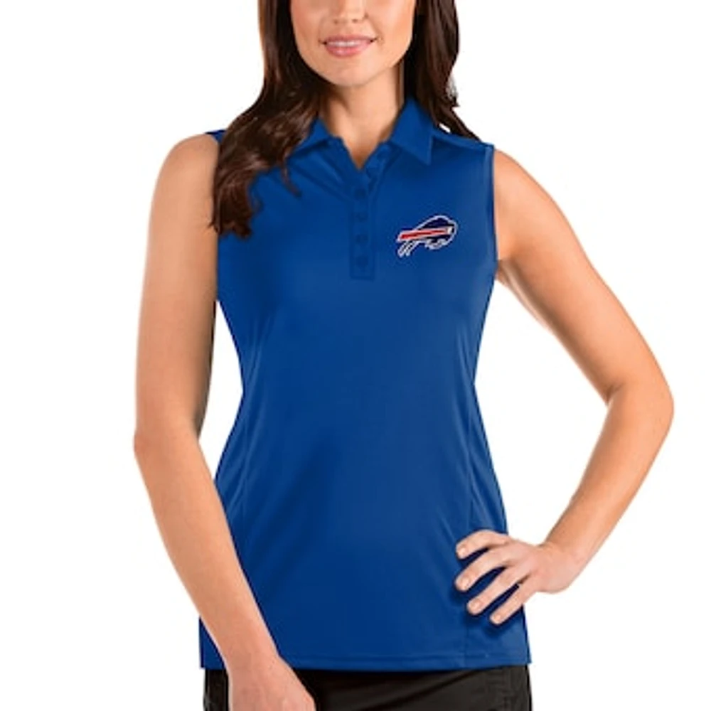 Women's Antigua Royal Buffalo Bills Sleeveless Tribute Polo