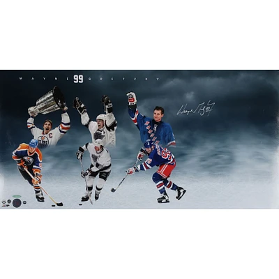 Wayne Gretzky Autographed 16" x 32" Through The Years Photograph - Upper Deck