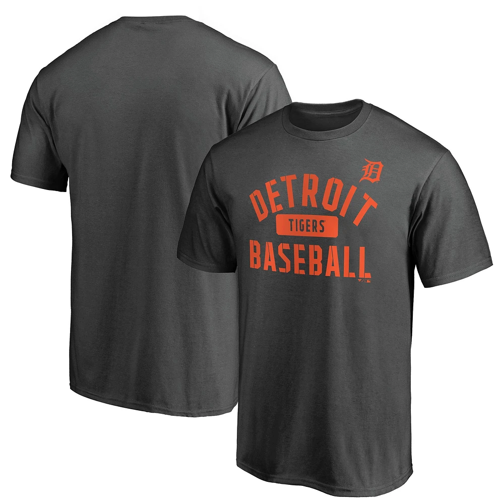 Men's Charcoal Detroit Tigers Iconic Primary Pill T-Shirt
