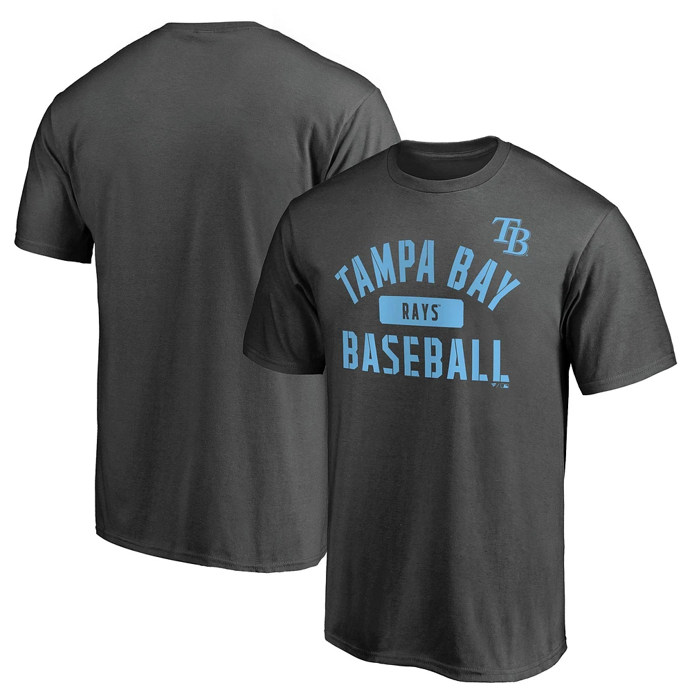 Men's Charcoal Tampa Bay Rays Iconic Primary Pill T-Shirt