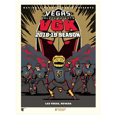 Phenom Gallery Vegas Golden Knights 18'' x 24'' Mighty Chance Serigraph Limited Edition Poster Art Print