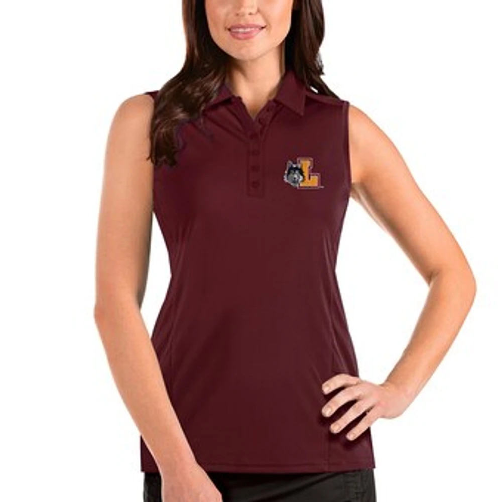 Women's Antigua Maroon Loyola Chicago Ramblers Tribute Sleeveless Polo