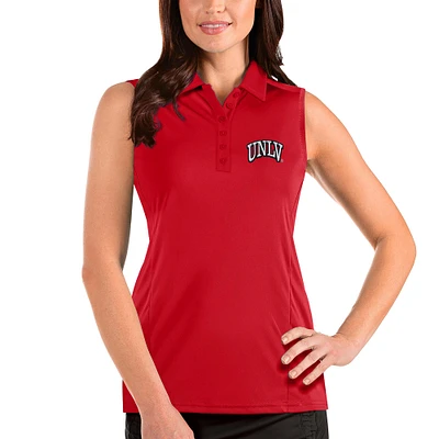 Women's Antigua Red UNLV Rebels Tribute Sleeveless Polo