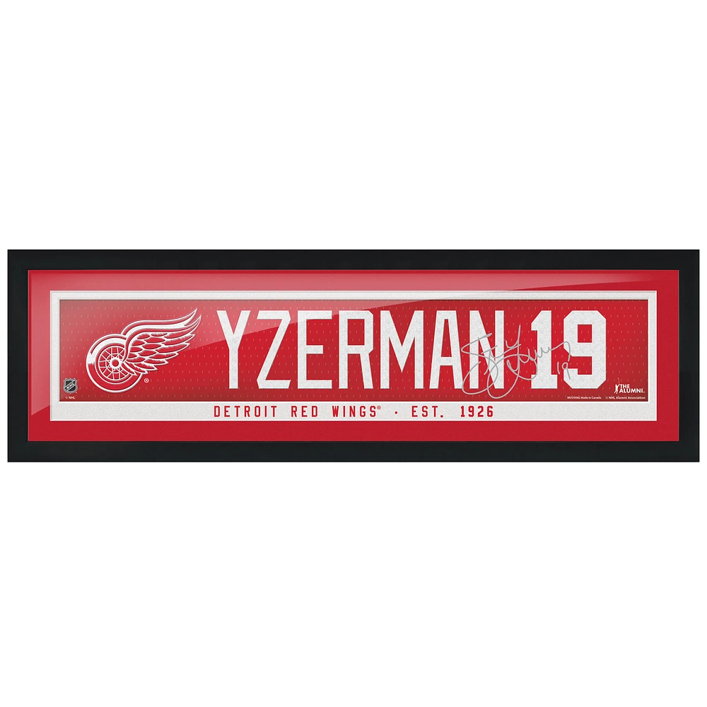 Steve Yzerman Detroit Red Wings Framed Player Name Bar Replica Authentic Photo