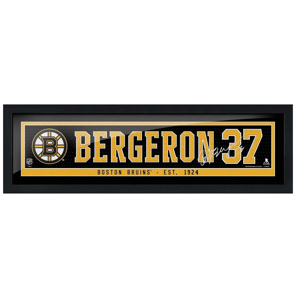 Patrice Bergeron Boston Bruins Framed Player Name Bar Replica Authentic Photo