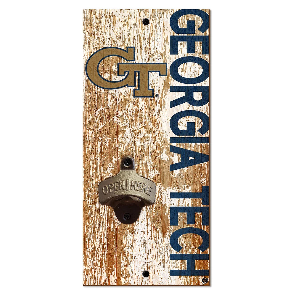 Georgia Tech Yellow Jackets Distressed Bottle Opener